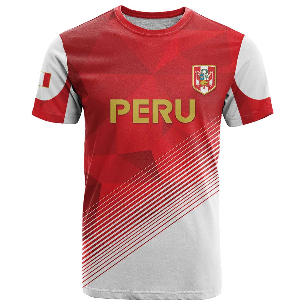 Custom Peru Football T-Shirt Sporty Style Graphic Tee