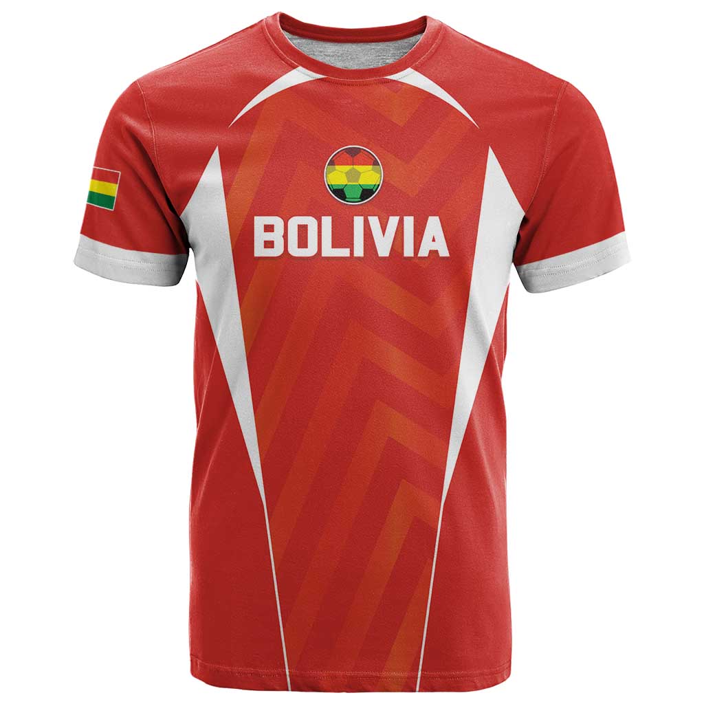 Custom Bolivia Football T-Shirt Go Champions La Verde Red Version Graphic Tee