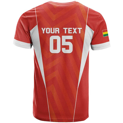 Custom Bolivia Football T-Shirt Go Champions La Verde Red Version Graphic Tee