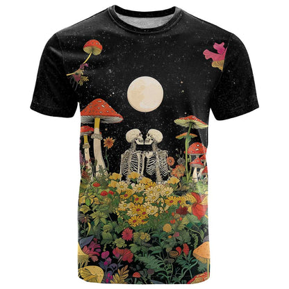 Skeleton Lovers T-Shirt Hippie Gothic Aesthetic Graphic Tee