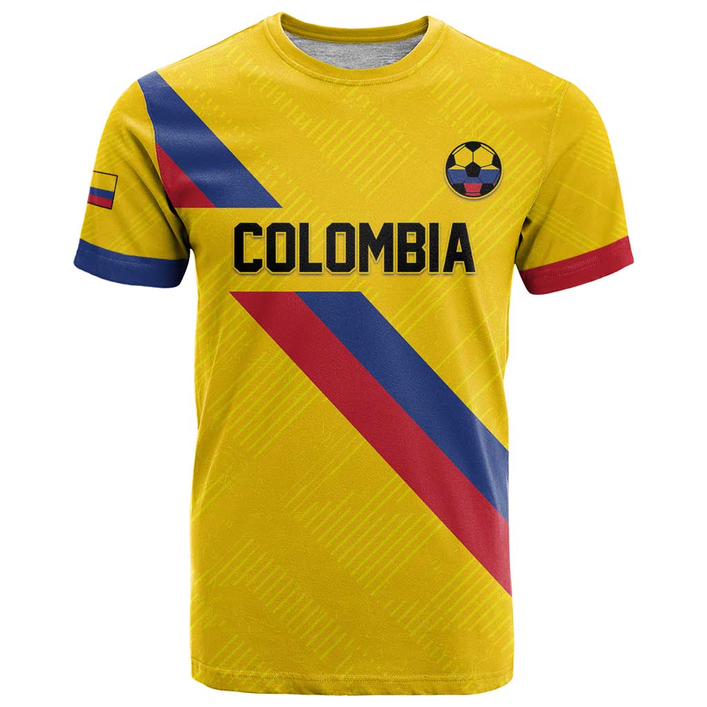 Custom Colombia Football T-Shirt Vamos La Tricolor Retro Style Graphic Tee