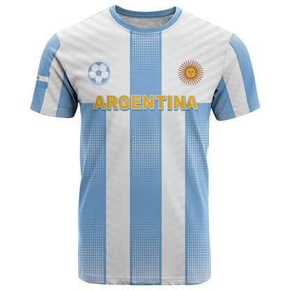 Custom Argentina Football T-Shirt Albiceleste Unique Style Graphic Tee