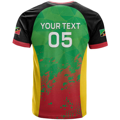 Custom Saint Kitts and Nevis Cricket T-Shirt Simple Style Graphic Tee