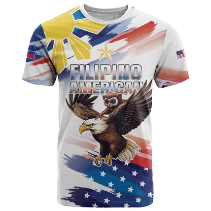 Filipino American History Month T-Shirt Bald Eagle Tarsier Together Graphic Tee
