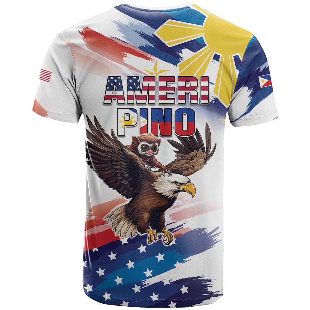 Filipino American History Month T-Shirt Bald Eagle Tarsier Together Graphic Tee