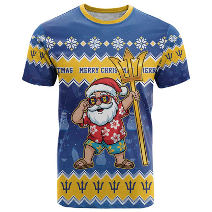 Barbados Christmas T-Shirt Trident Dabbing Santa Graphic Tee