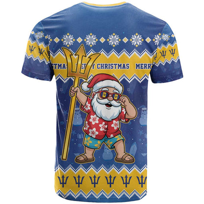 Barbados Christmas T-Shirt Trident Dabbing Santa Graphic Tee