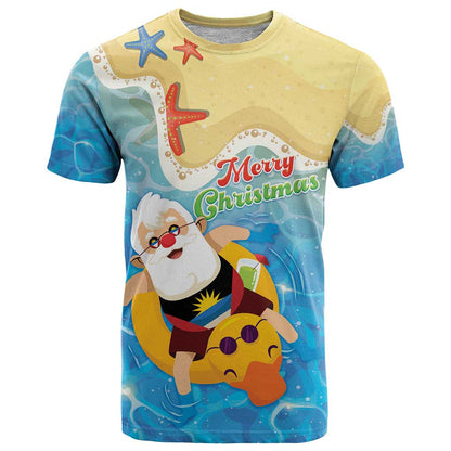 Antigua and Barbuda Christmas T-Shirt Chilling Santa Graphic Tee