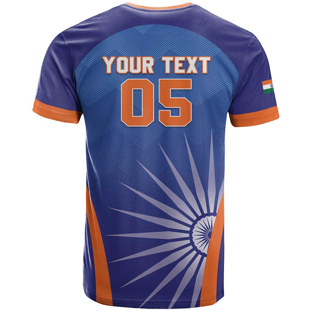 Custom India Cricket T-Shirt Go Champions Men In Blue Graphic Tee