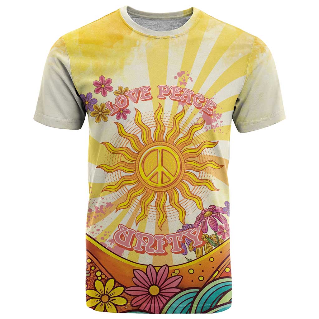 Love Peace Unity T-Shirt Hippie Soul Sunflower Graphic Tee