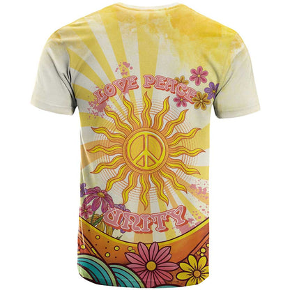 Love Peace Unity T-Shirt Hippie Soul Sunflower Graphic Tee