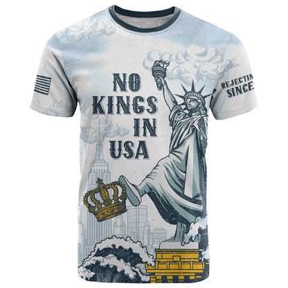 Funny Rejecting Kings T-Shirt Since 1776 No Kings In America Retro Style Graphic Tee