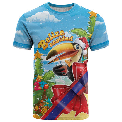 Belize Navidad Christmas T-Shirt Funny Santa Toucan Graphic Tee