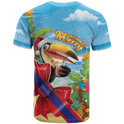 Belize Navidad Christmas T-Shirt Funny Santa Toucan Graphic Tee