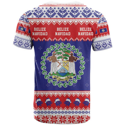 Belize Christmas T-Shirt Coat Of Arms Merry Xmas Graphic Tee