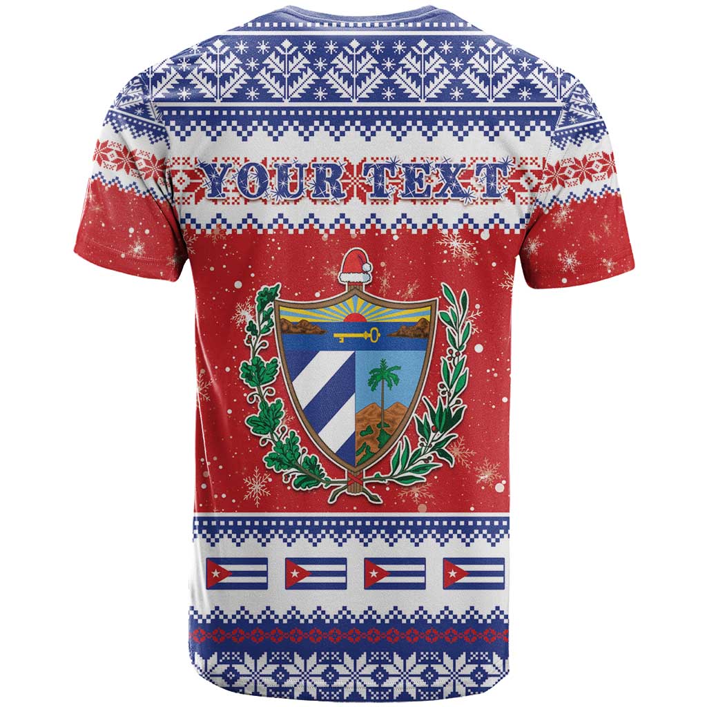 Personalized Cuba Christmas T-Shirt Coat Of Arms Xmas Vibe Graphic Tee