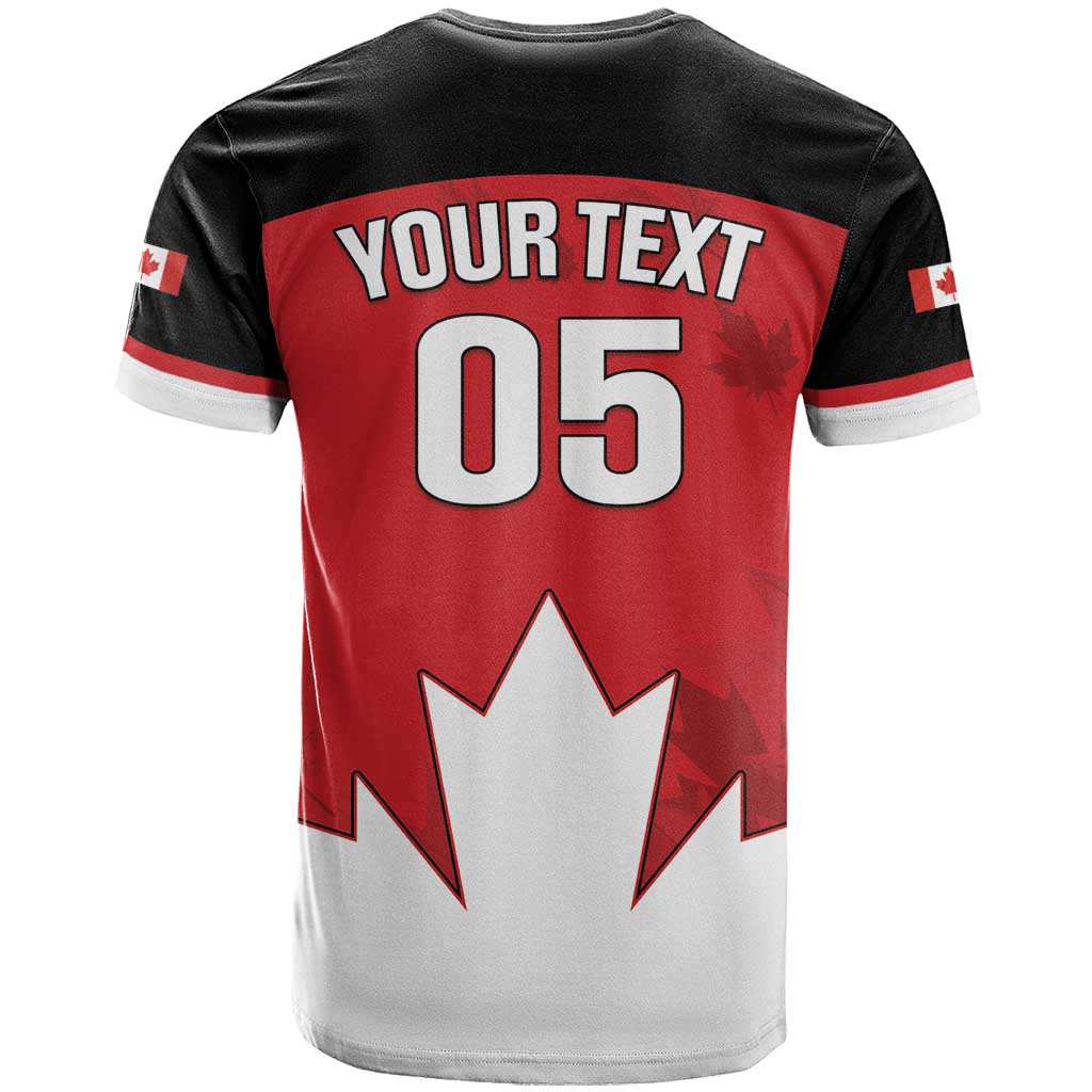 Custom Canada Hockey T-Shirt Maple Leaves Sporty Style Graphic Tee