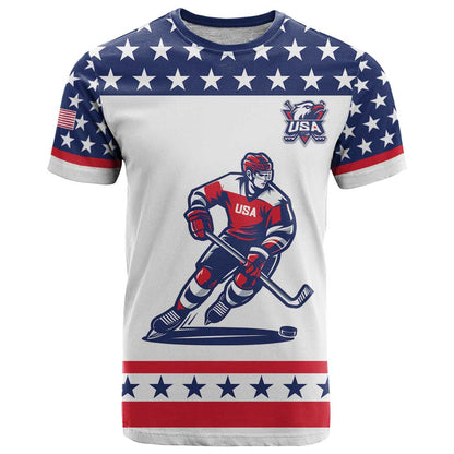 Custom United States Hockey T-Shirt Go Champions USA Graphic Tee