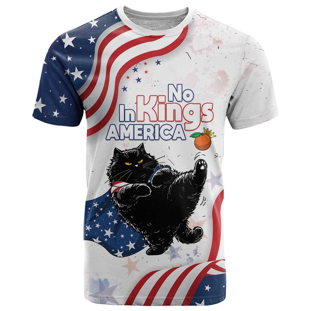 Funny Cat No Kings T-Shirt Rejecting Kings Since 1776 Graphic Tee