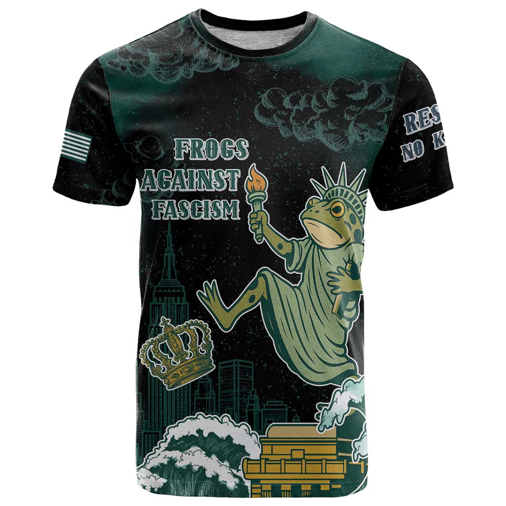 Frogs Against Fascism T-Shirt No Kings Funny Portland Frog Protest Graphic Tee