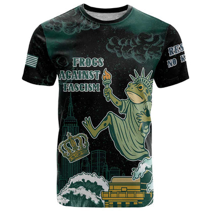 Frogs Against Fascism T-Shirt No Kings Funny Portland Frog Protest Graphic Tee