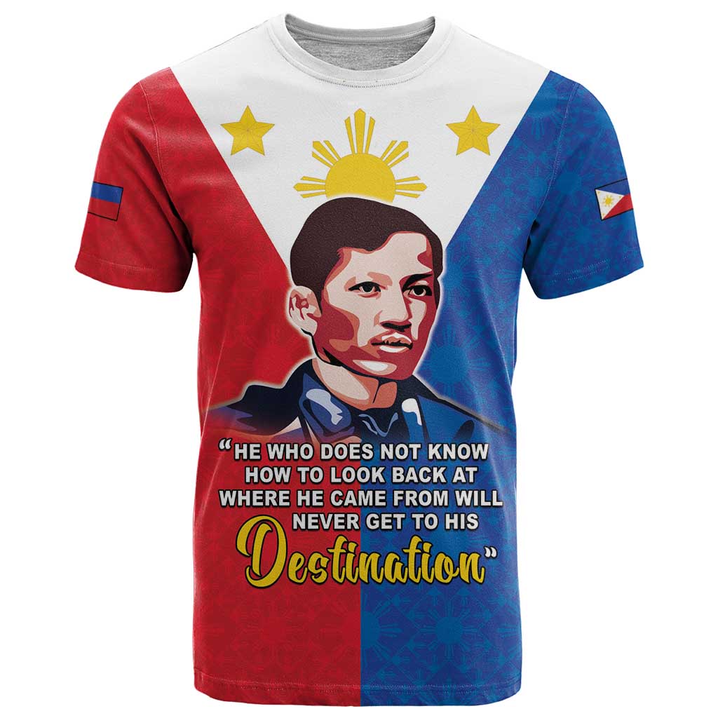 Philippines Filipinos T-Shirt Jose Rizal Flag Style Graphic Tee