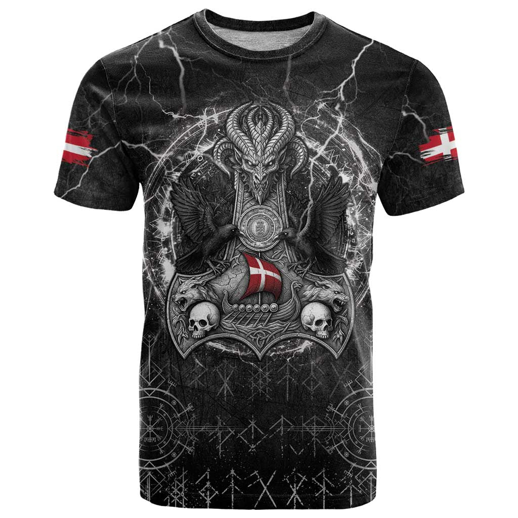 Personalized Denmark Viking T-Shirt Odin's Raven Legacy Graphic Tee