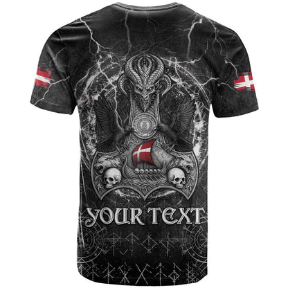 Personalized Denmark Viking T-Shirt Odin's Raven Legacy Graphic Tee