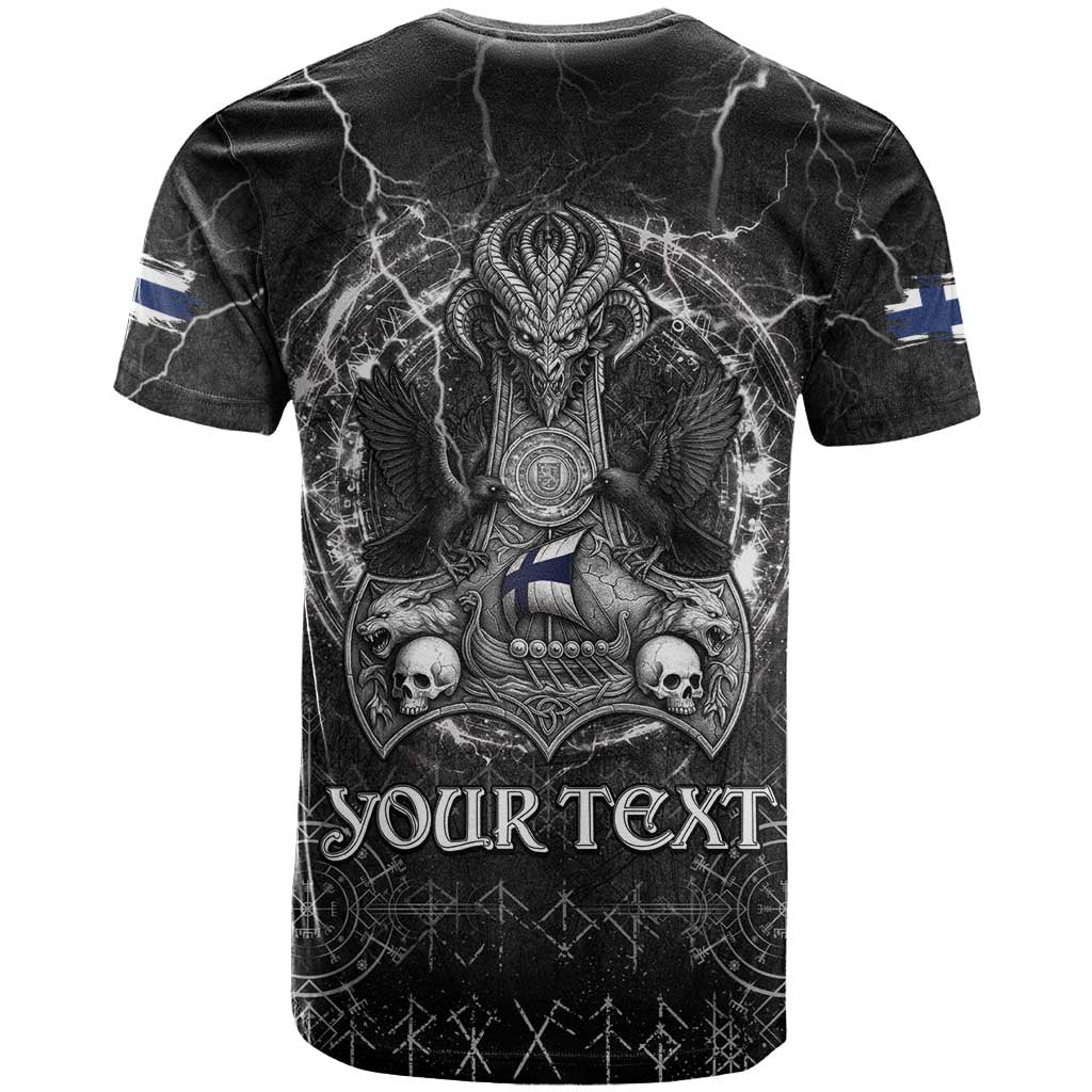 Personalized Finland Viking T-Shirt Odin's Raven Legacy Graphic Tee