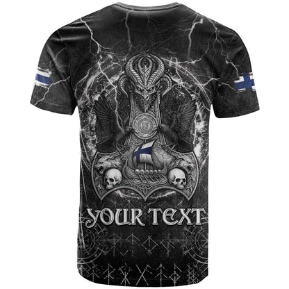 Personalized Finland Viking T-Shirt Odin's Raven Legacy Graphic Tee