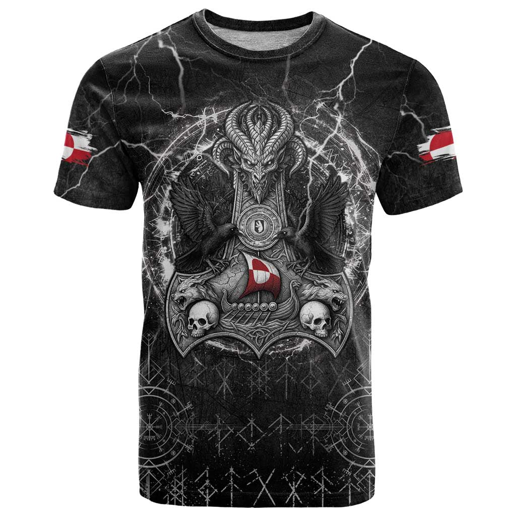 Personalized Greenland Viking T-Shirt Odin's Raven Legacy Graphic Tee