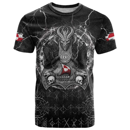 Personalized Greenland Viking T-Shirt Odin's Raven Legacy Graphic Tee