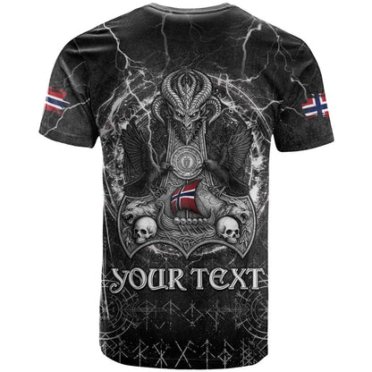 Personalized Norway Viking T-Shirt Odin's Raven Legacy Graphic Tee