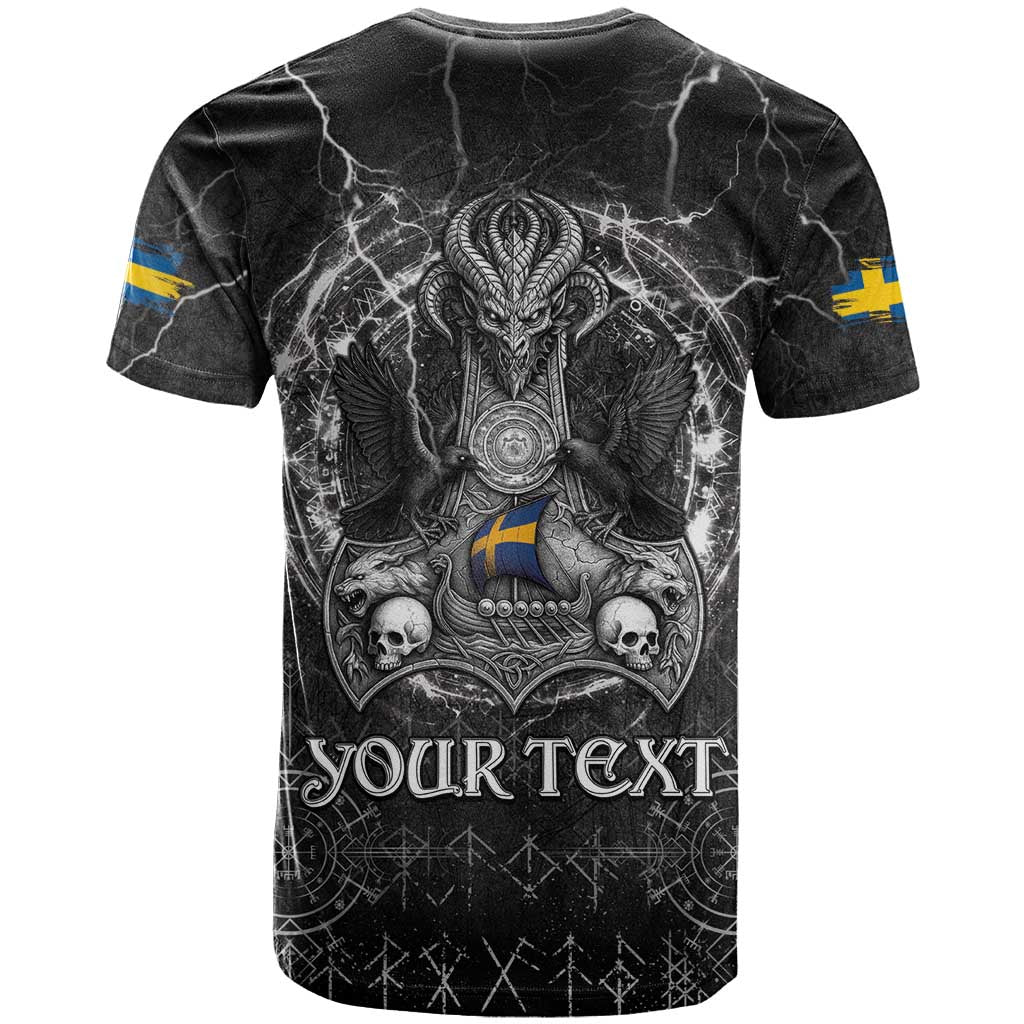 Personalized Sweden Viking T-Shirt Odin's Raven Legacy Graphic Tee