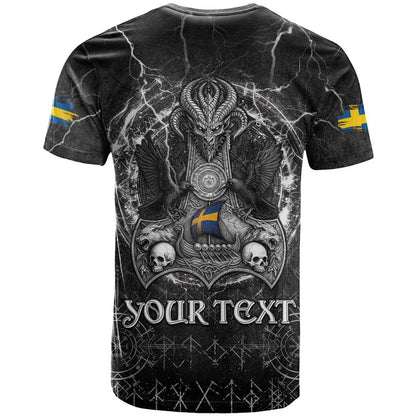 Personalized Sweden Viking T-Shirt Odin's Raven Legacy Graphic Tee