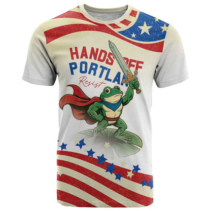 Hands Off Portland T-Shirt Resist Frog Graphic Tee