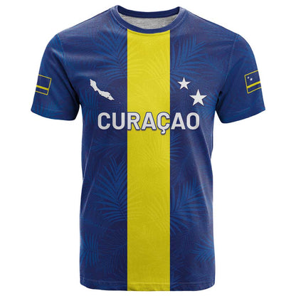 Custom Curacao Football T-Shirt Go Champions Flag Style Graphic Tee