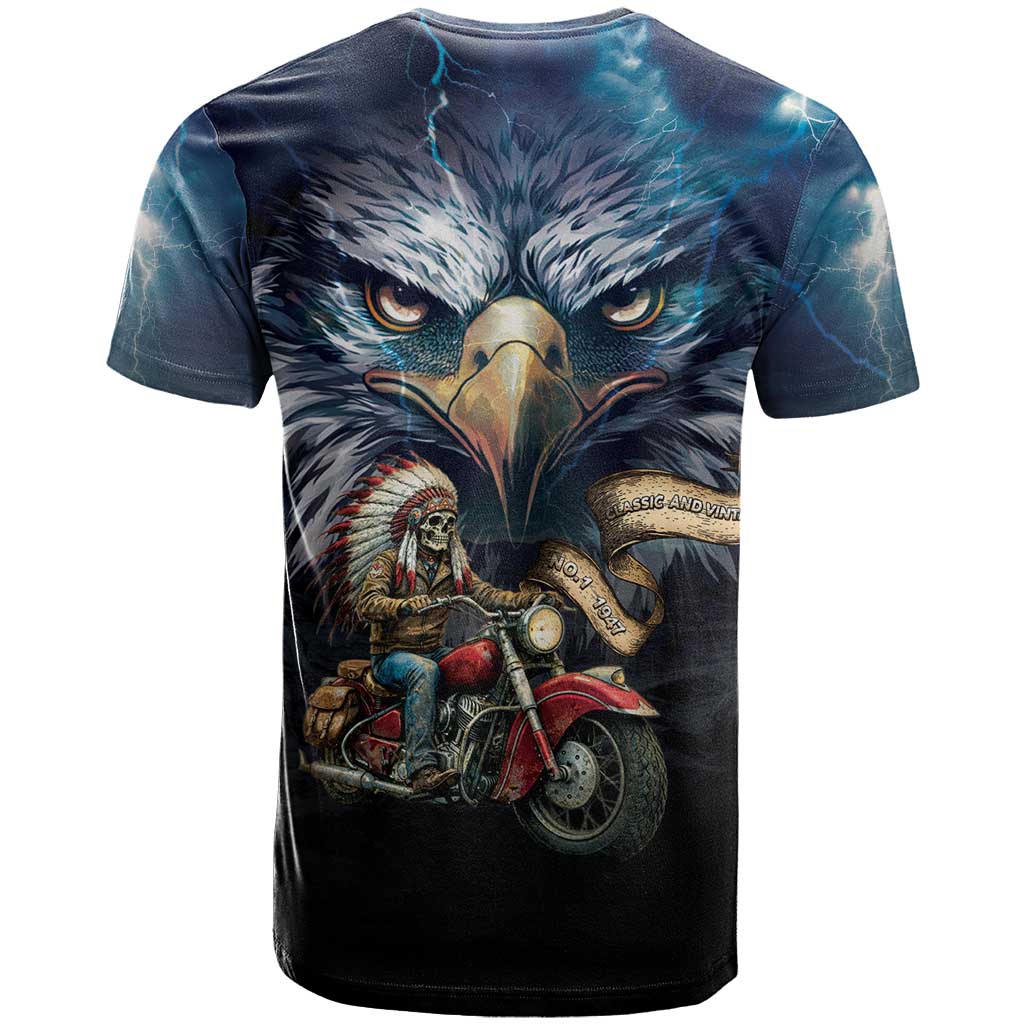 American Indian Legendary Motorcycle T-Shirt Native American Retro Rider Graphic Tee