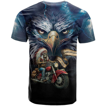 American Indian Legendary Motorcycle T-Shirt Native American Retro Rider Graphic Tee