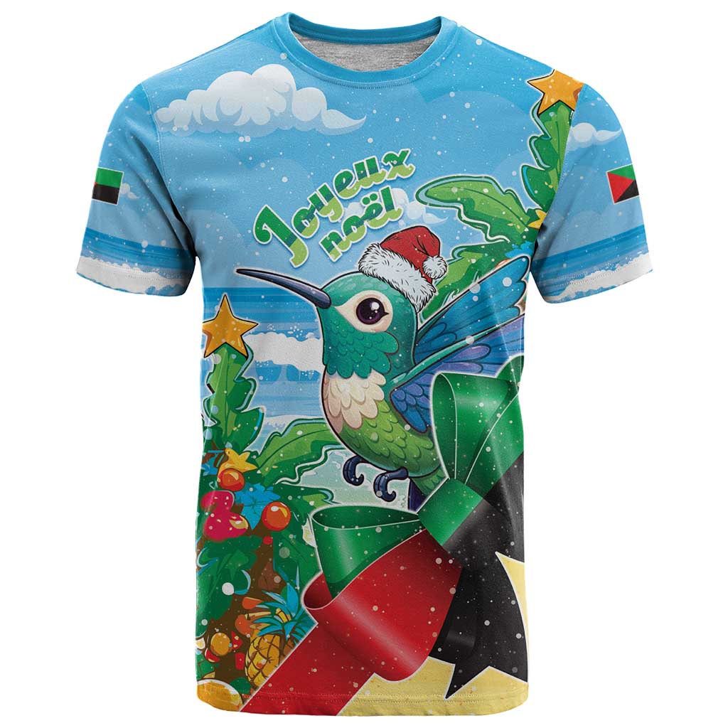 Martinique Christmas T-Shirt Santa Hummingbird Graphic Tee