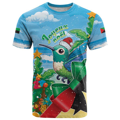 Martinique Christmas T-Shirt Santa Hummingbird Graphic Tee