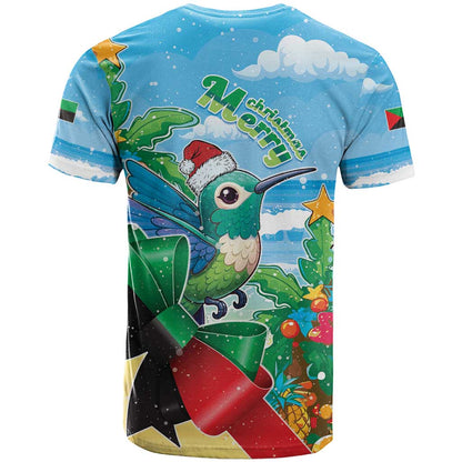 Martinique Christmas T-Shirt Santa Hummingbird Graphic Tee