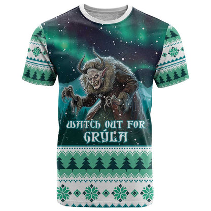 Iceland Christmas T-Shirt Icelandic Folklore Evil Mother Gryla Graphic Tee