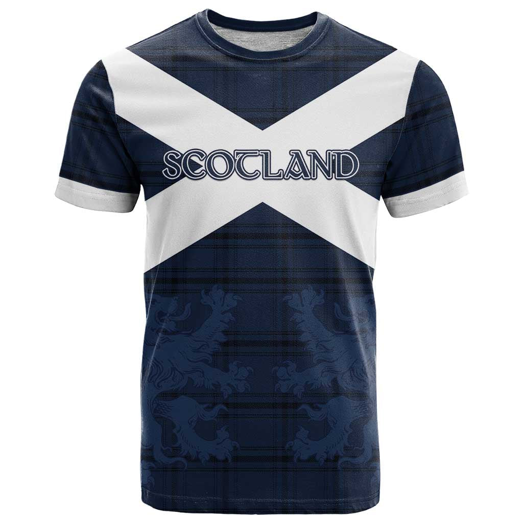 Custom Scotland Tartan Football T-Shirt Flag Style Graphic Tee