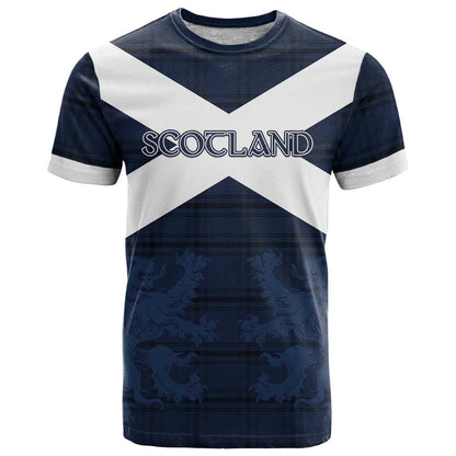 Custom Scotland Tartan Football T-Shirt Flag Style Graphic Tee