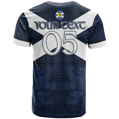 Custom Scotland Tartan Football T-Shirt Flag Style Graphic Tee