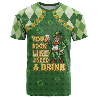 Happy St Patrick's Day T-Shirt Leprechaun With Beer Graphic Tee