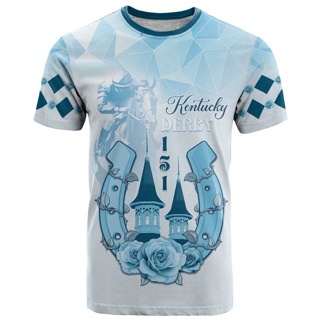 Kentucky Horse Racing T-Shirt 151st Anniversary Blue Version Graphic Tee