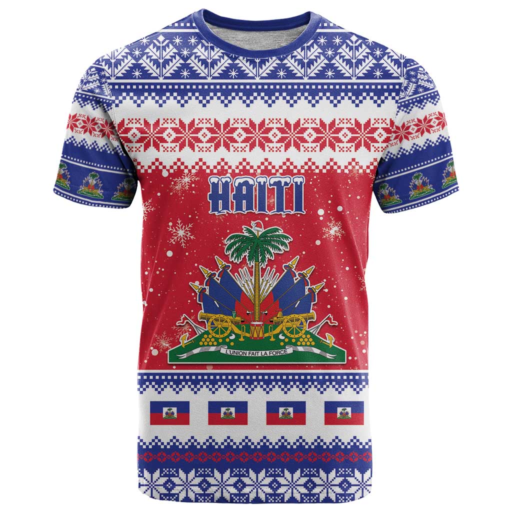 Haiti Christmas T-Shirt Coat Of Arms Jwaye Nwel Graphic Tee