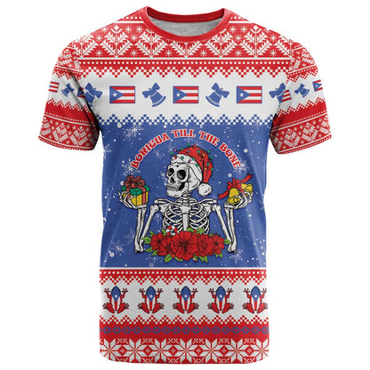 Puerto Rico Christmas T-Shirt Boricua Till The Bone Graphic Tee